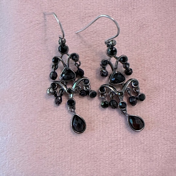 3 Pair of Earrings Dark Moody Collection Black & Hematite Bundle Filigree Gypsy - Picture 4 of 14